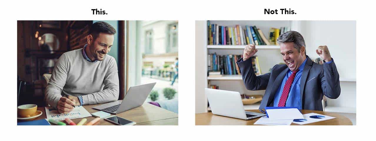 Example of great and not-so-great stock imagery