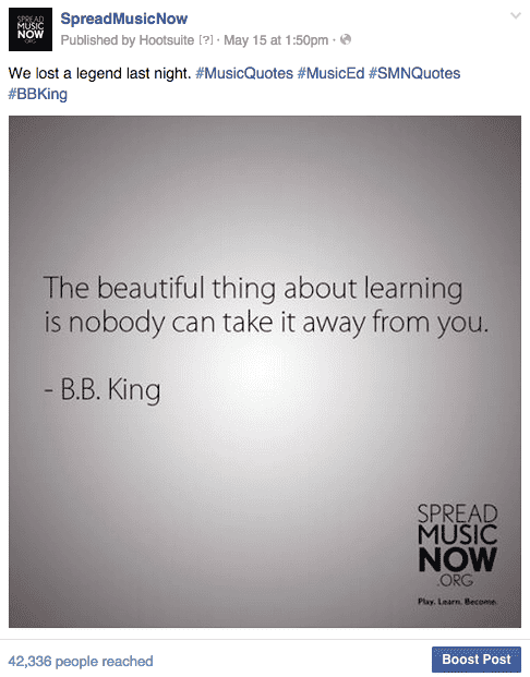 Sample of Facebook ad